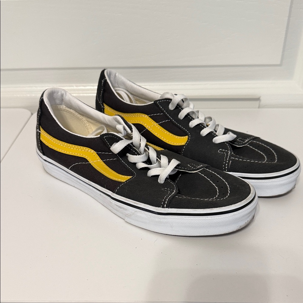 Vans Men's Charcoal and Yellow Sneakers
